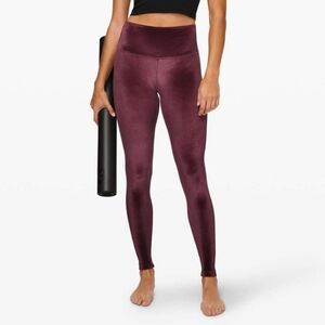 Lululemon Special Edition Wunder Lounge Velvet High Rise Tight 28" In Garnet